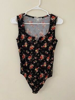 Eye Candy Multicolor maximalism Black Floral bodysuit